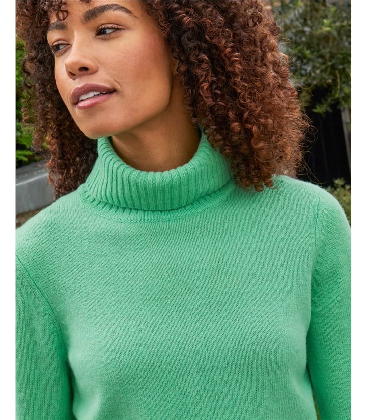 Rollkragenpullover aus Lammwolle für Damen