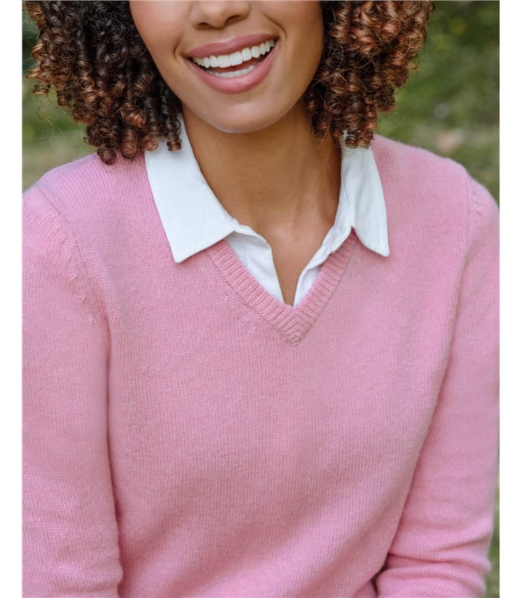 Womens Lambswool V Neck Jumper