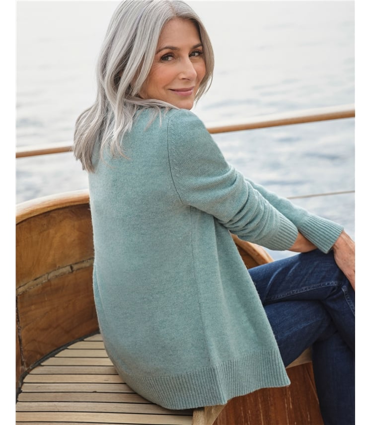 Strickjacke mit Reißverschluss aus Lammwolle für Damen