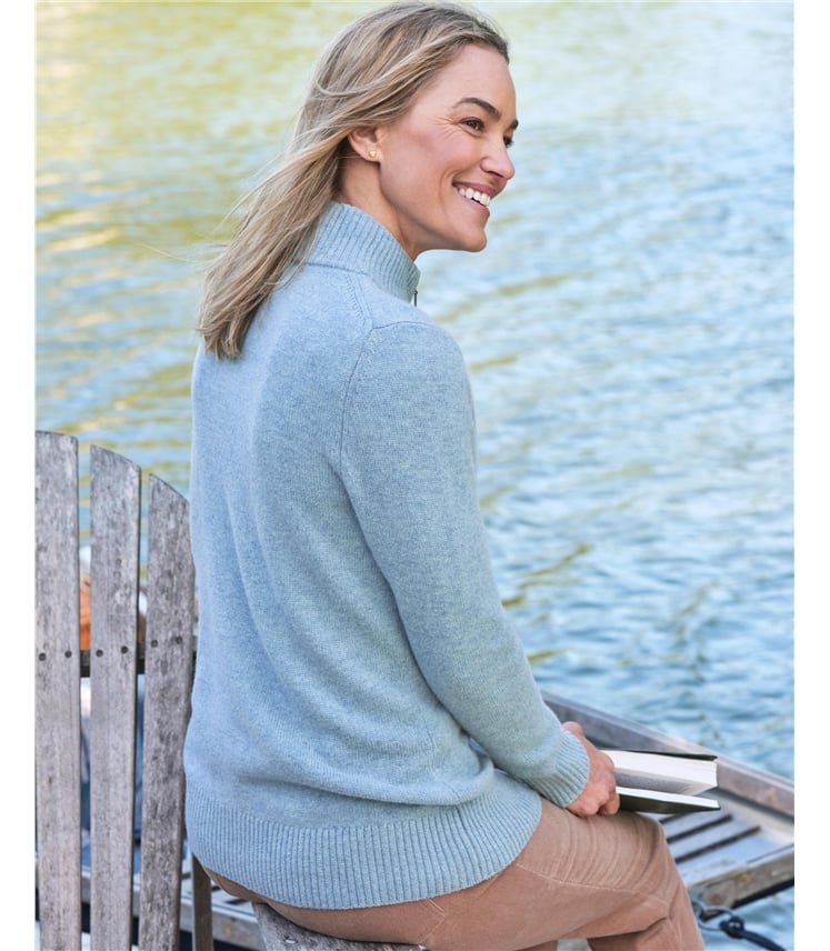 Lambswool Zip Thru Cardigan
