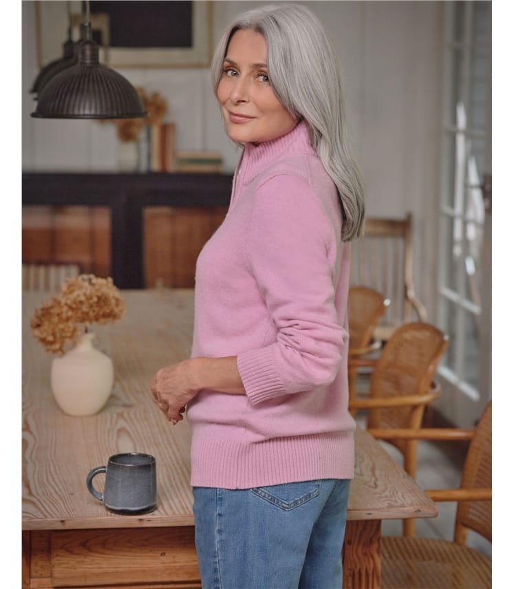 Cardigan ajusté à fermeture éclair - Femme - Laine d’agneau certifiée 100% RWS