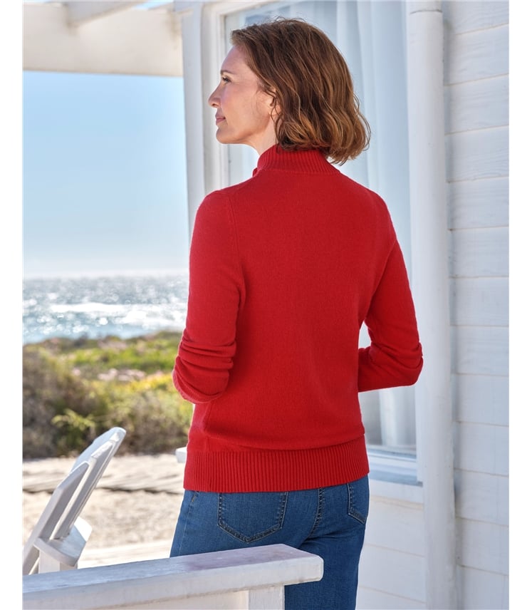 Lambswool Zip Thru Cardigan