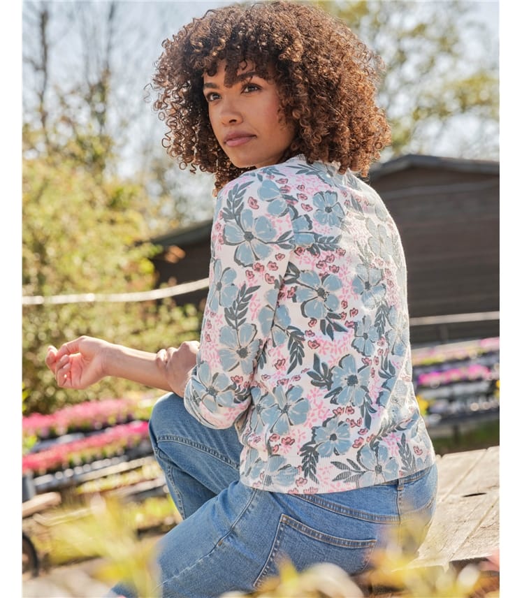 Printed Floral Crew Neck Jumper