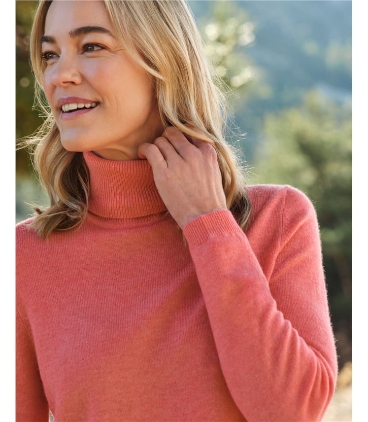 Pull à col roulé ajusté - Femme - Cachemire & mérinos