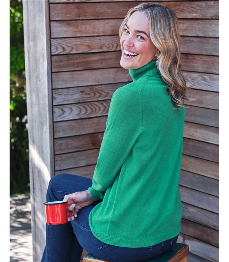 Pull à col roulé ajusté - Femme - Cachemire & mérinos