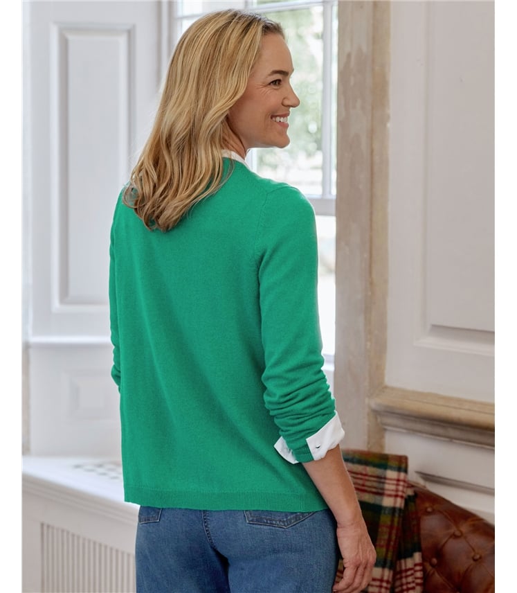 Cashmere Merino Classic V Neck Cardigan