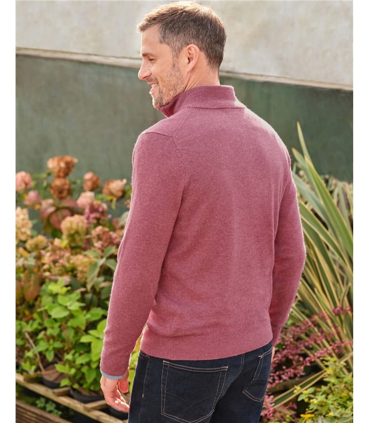 Cashmere and Merino Zip Neck Jumper