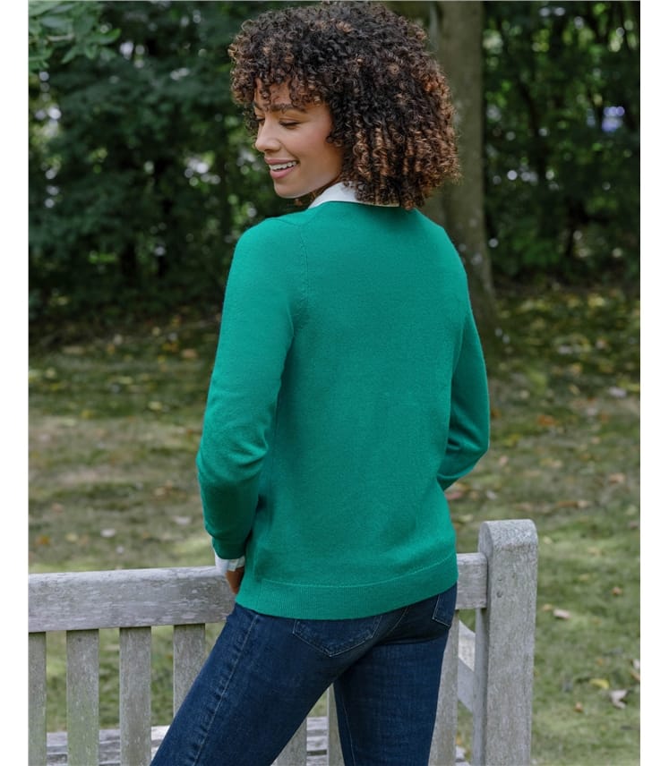 Cardigan classique à col rond - Femme - Cachemire & Mérinos