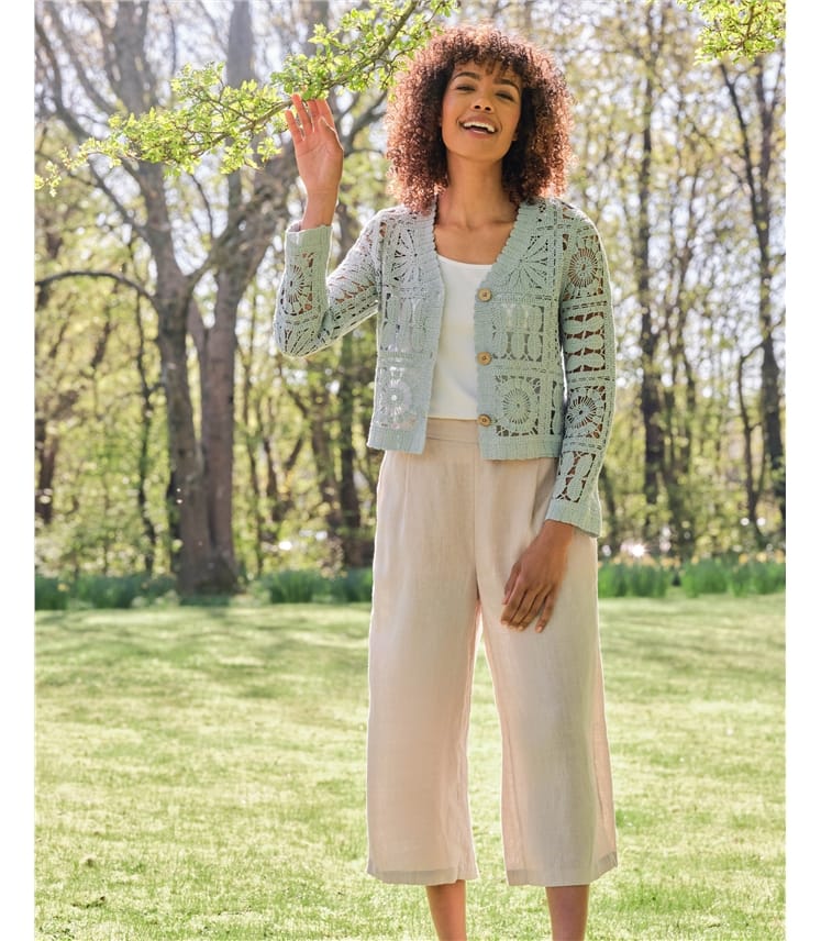 Premium Crochet V Neck Cardigan