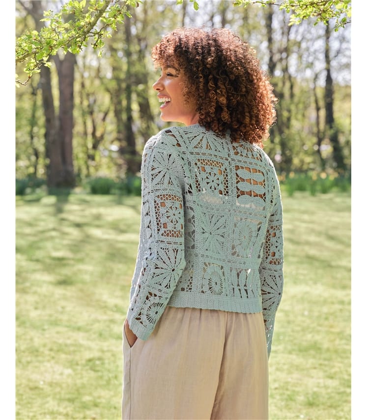 Premium Crochet V Neck Cardigan