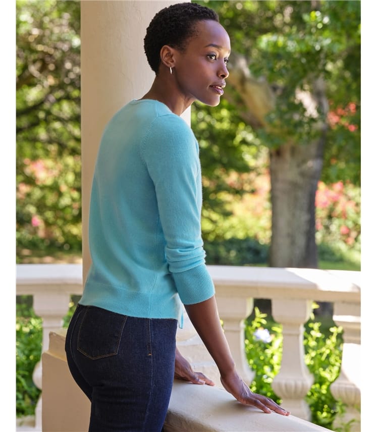 Cashmere Crew Neck Cardigan