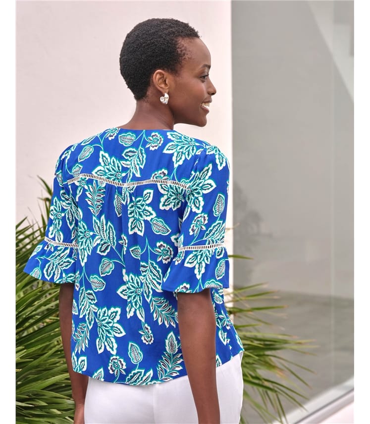 Fluted Sleeve Blouse