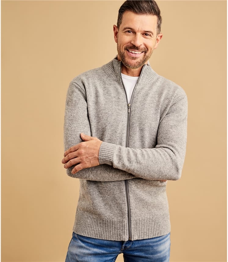 mens wool zipper cardigan