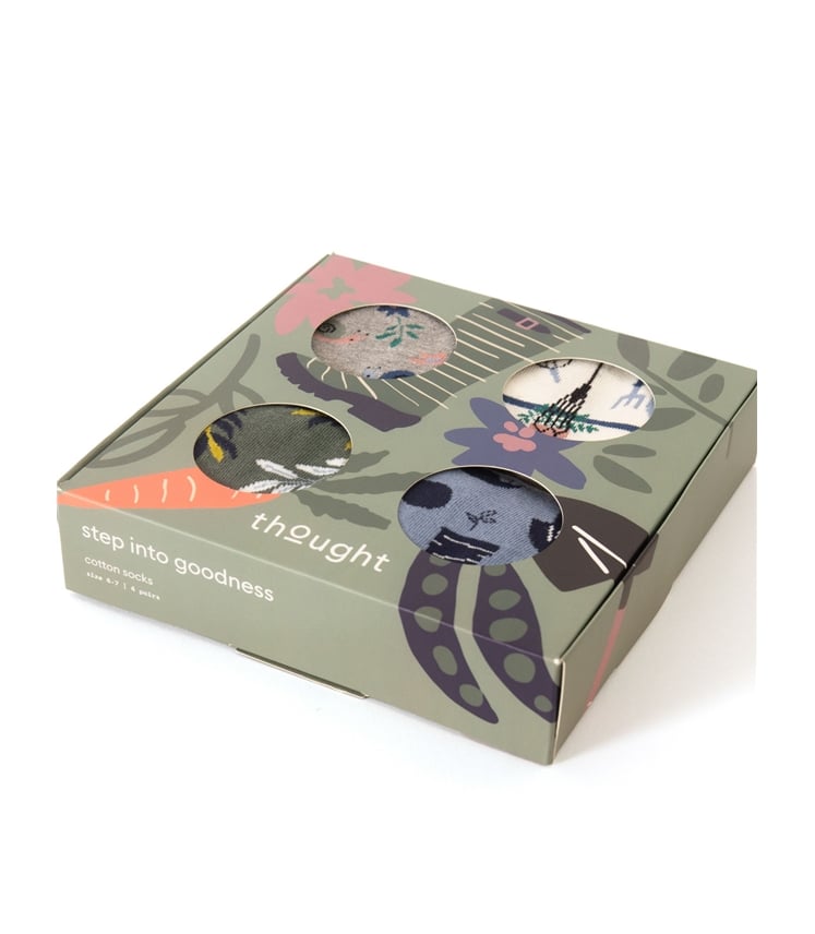 Womens Gardening Gift Box Of 4 Organic Cotton Socks