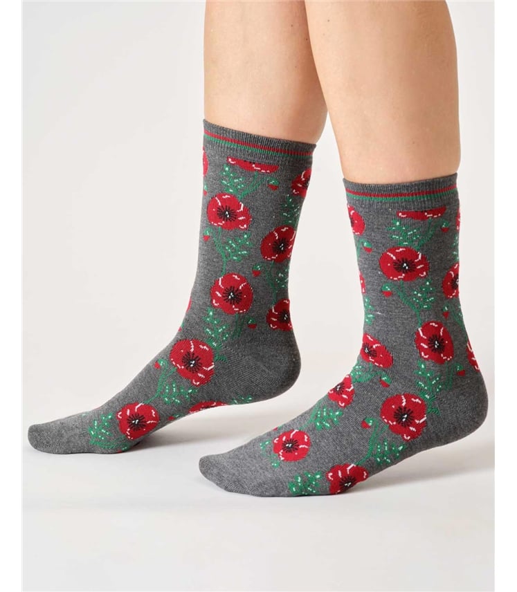 Womens Florals Organic Cotton Gift Box Of 4 Socks