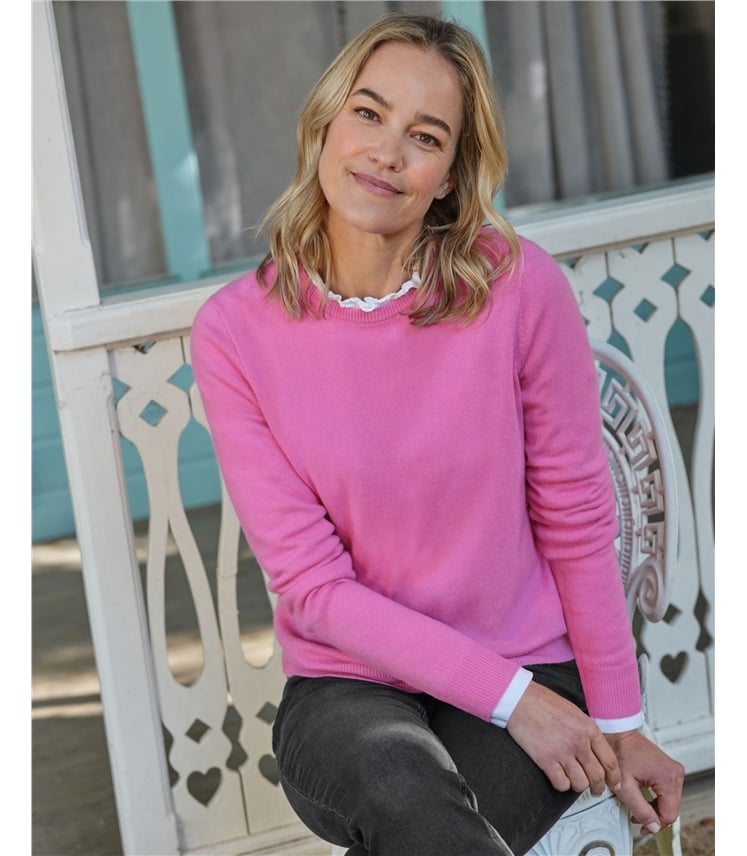 Pull à col rond - Femme - Cachemire & Mérinos