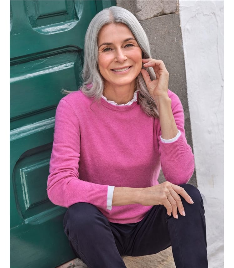 Cashmere and Merino Crew Neck Knitted Jumper