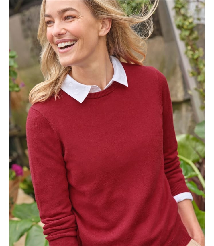 Cashmere and Merino Crew Neck Knitted Jumper