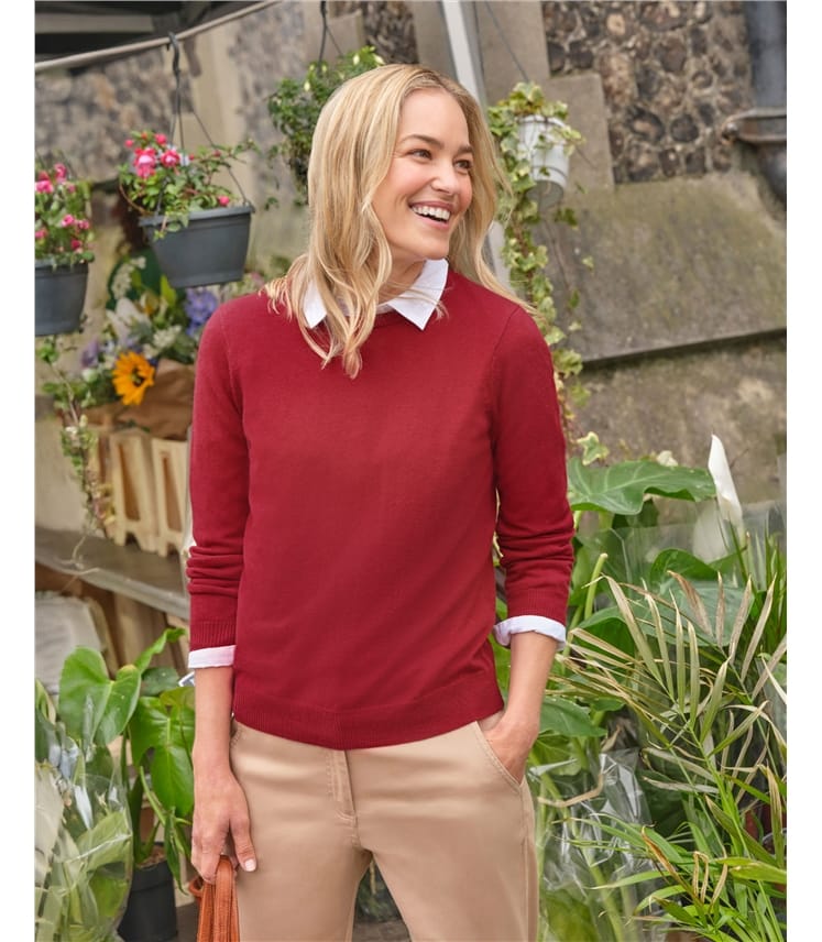 Cashmere and Merino Crew Neck Knitted Jumper
