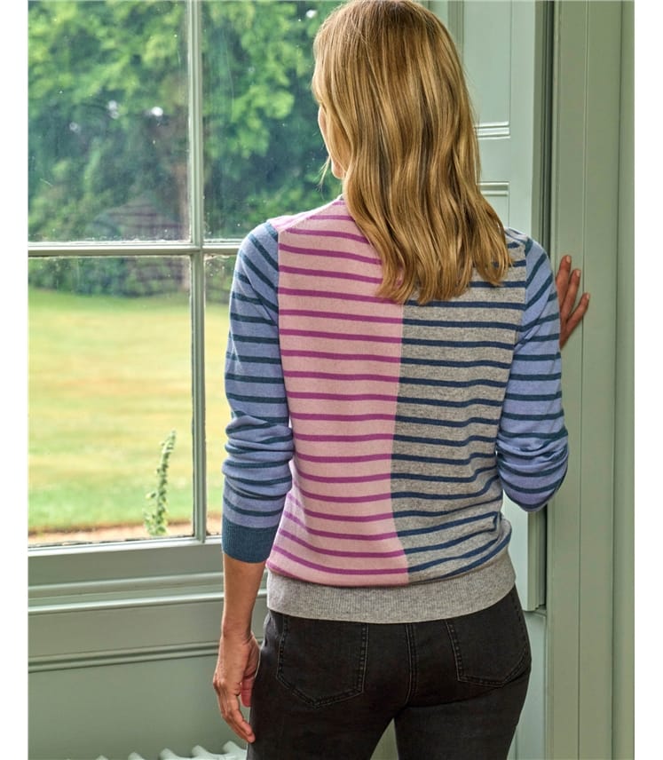 Pullover mit Rundhalsausschnitt aus Merinowolle und Kaschmir für Damen