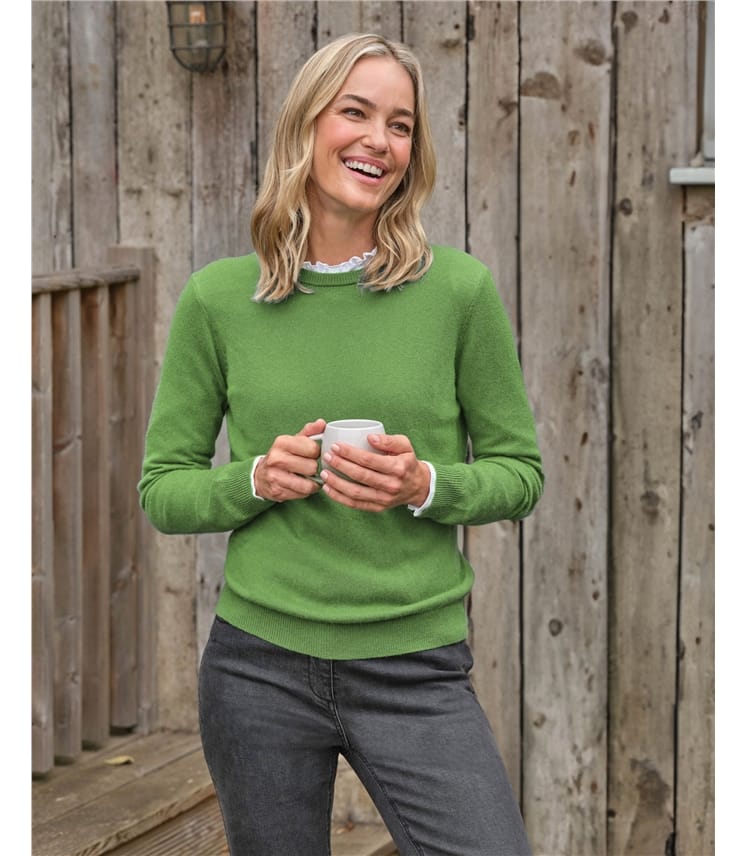 Cashmere and Merino Crew Neck Knitted Jumper