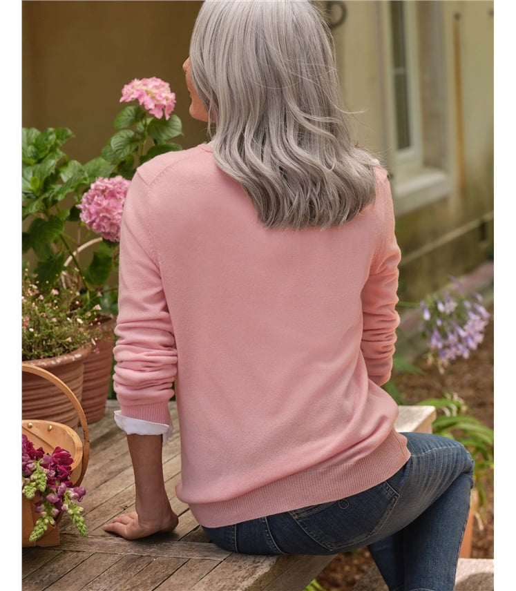 Cashmere & Merino V Neck Knitted Jumper