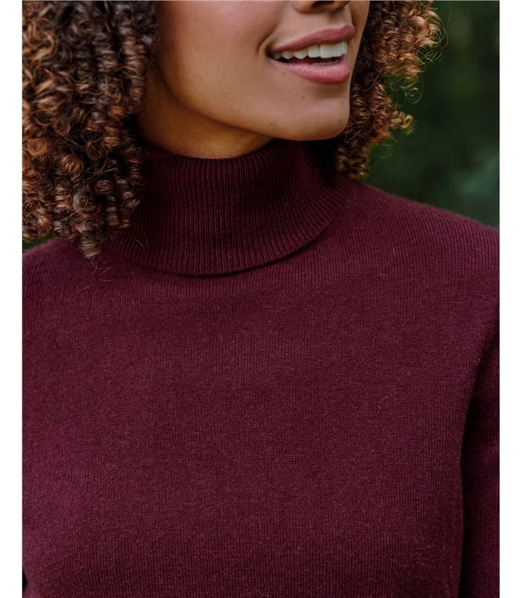 Rollkragenpullover aus Kaschmir und Merinowolle
