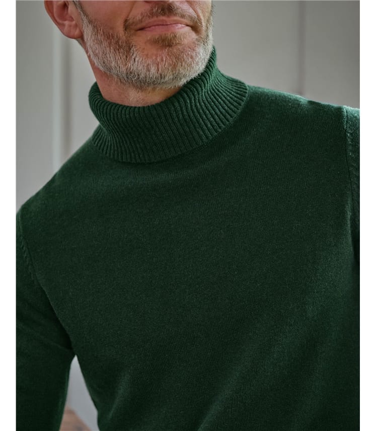 Pull à col roulé - Homme - Cachemire & Mérinos