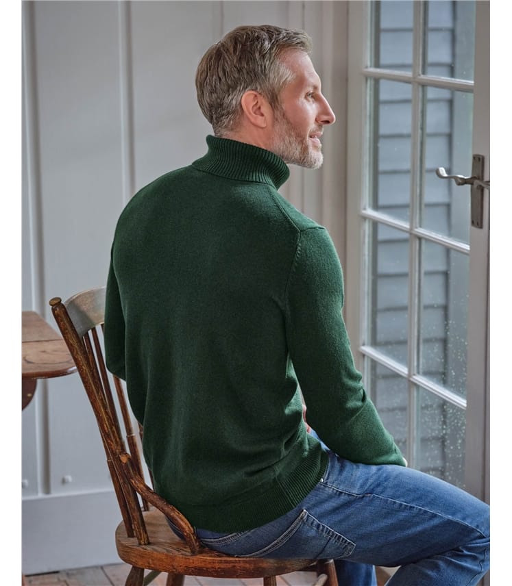 Pull à col roulé - Homme - Cachemire & Mérinos