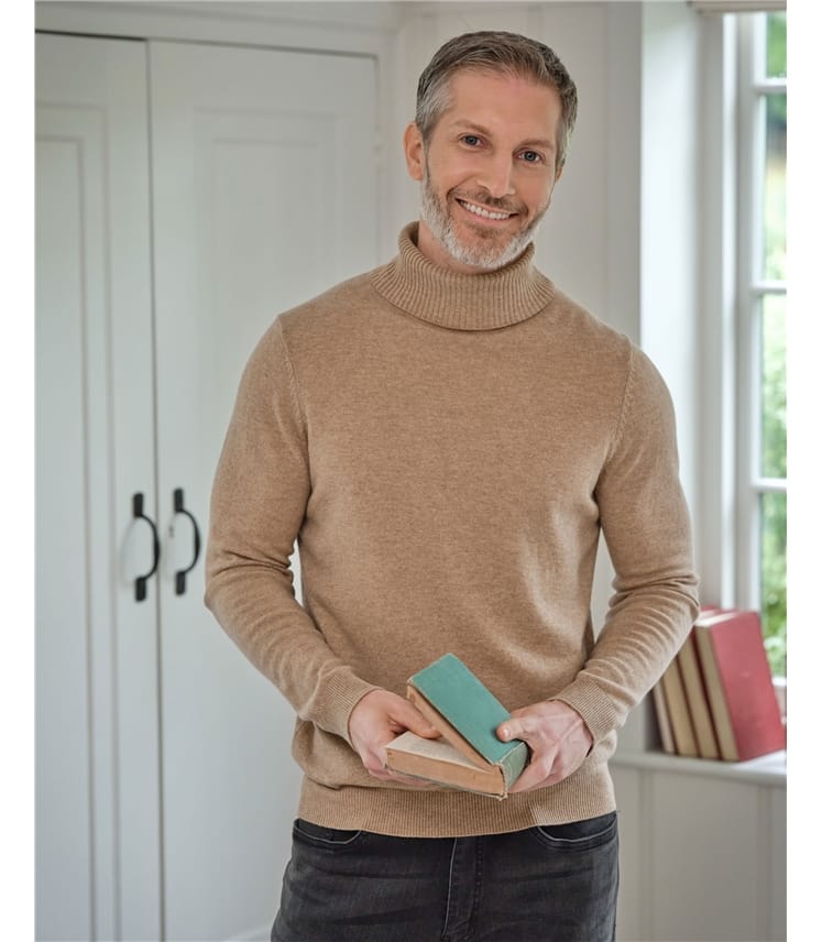 Pull à col roulé - Homme - Cachemire & Mérinos