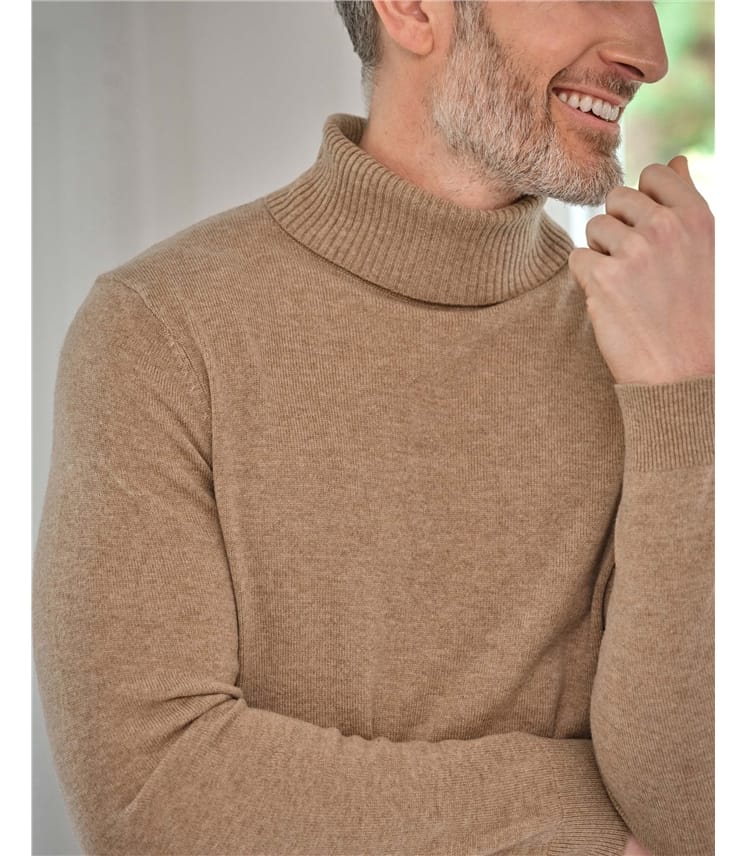 Pull à col roulé - Homme - Cachemire & Mérinos