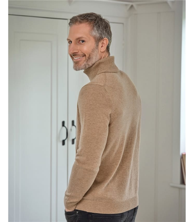 Pull à col roulé - Homme - Cachemire & Mérinos