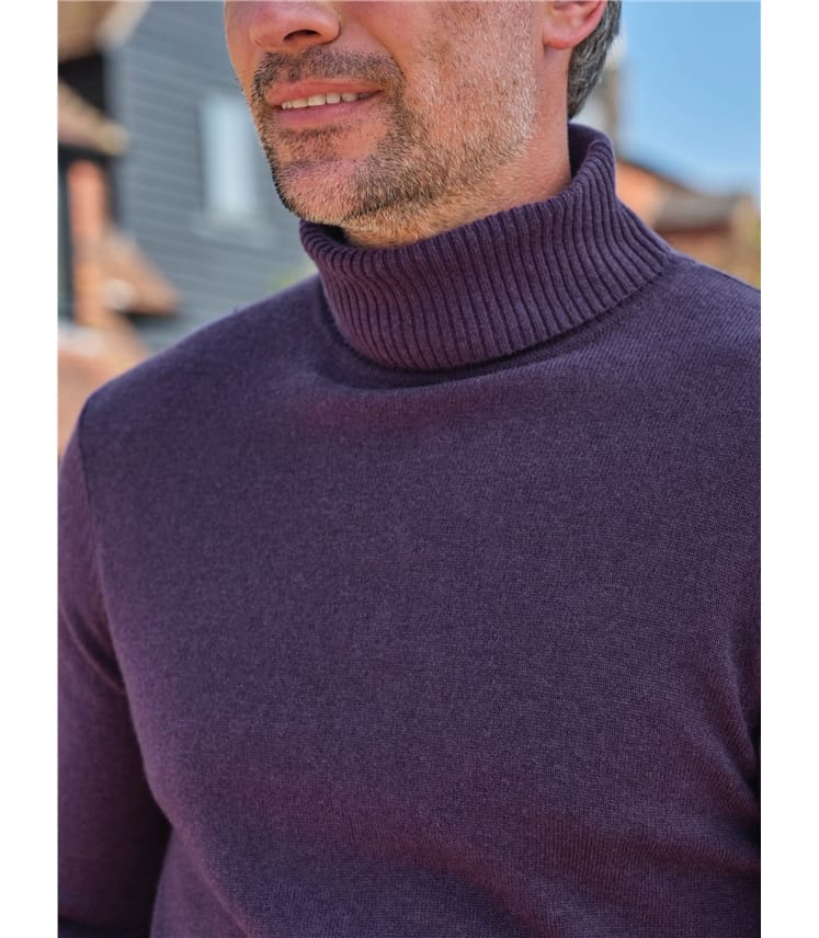 Rollkragenpullover aus Merinowolle und Kaschmir für Herren