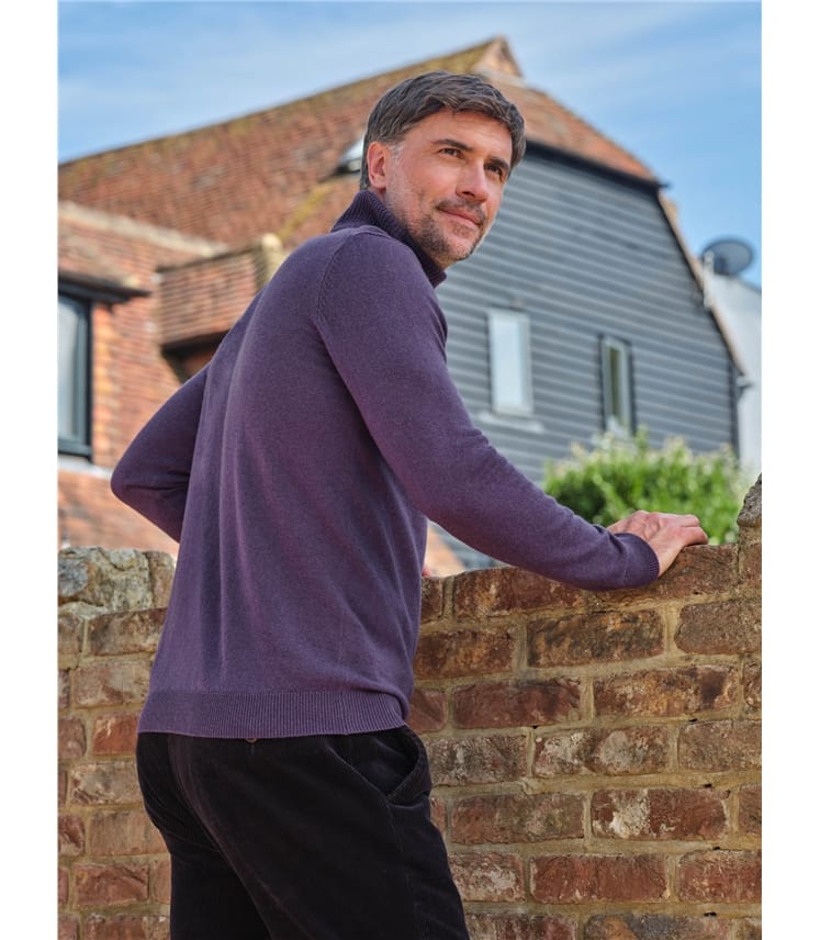 Rollkragenpullover aus Merinowolle und Kaschmir für Herren