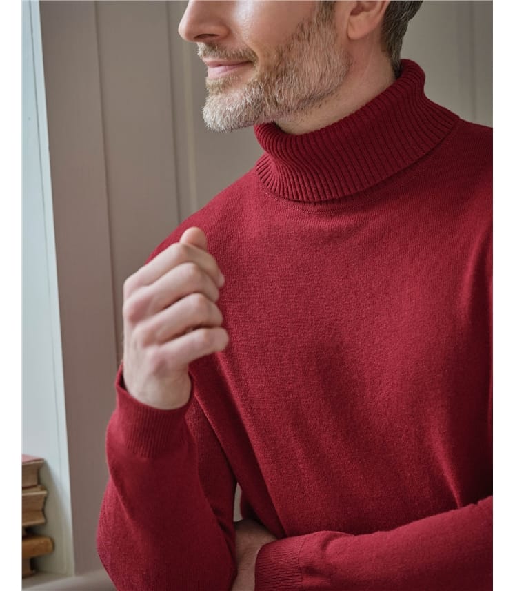 Pull à col roulé - Homme - Cachemire & Mérinos