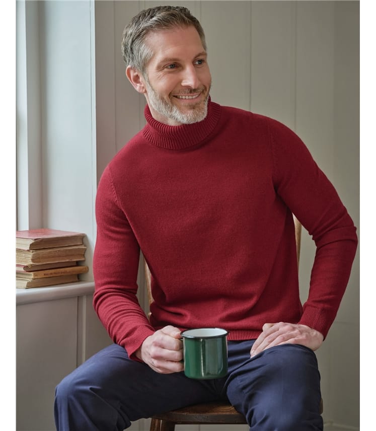 Pull à col roulé - Homme - Cachemire & Mérinos