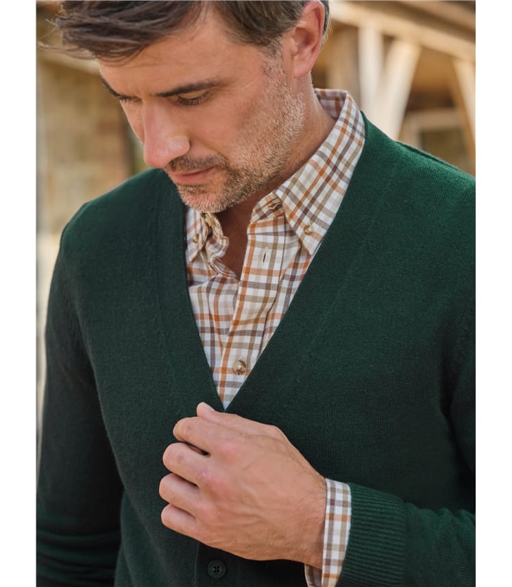 Cardigan à col V - Homme - Cachemire & Mérinos