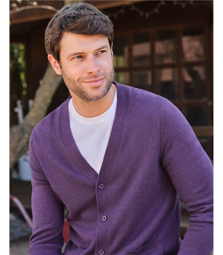 Cardigan à col V - Homme - Cachemire & Mérinos