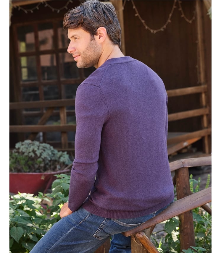 Cardigan à col V - Homme - Cachemire & Mérinos