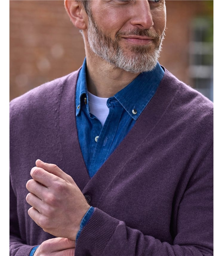 Cashmere and Merino V Neck Cardigan