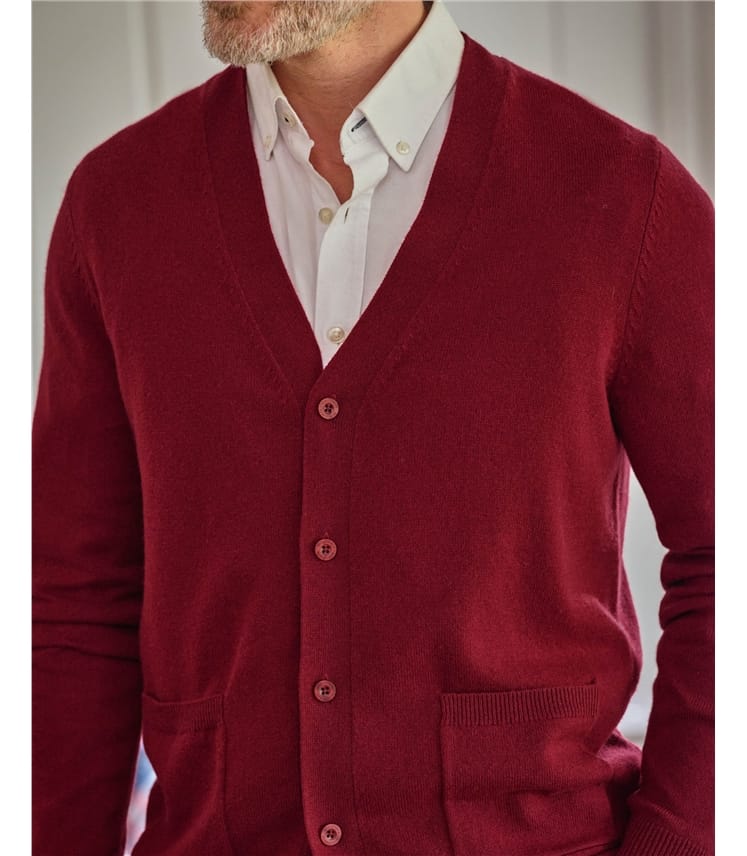 Cardigan à col V - Homme - Cachemire & Mérinos