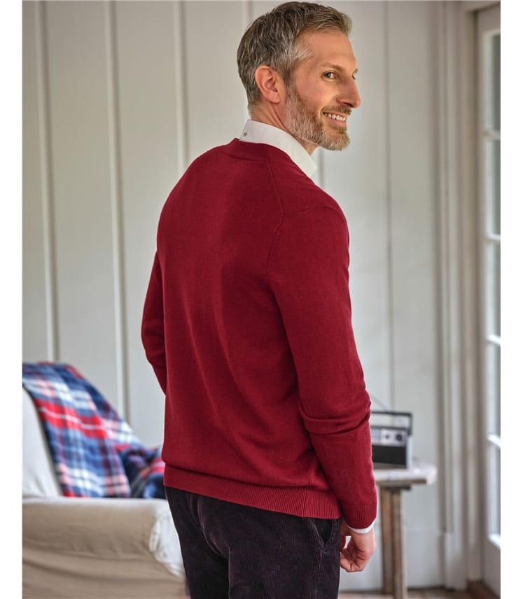 Cardigan à col V - Homme - Cachemire & Mérinos