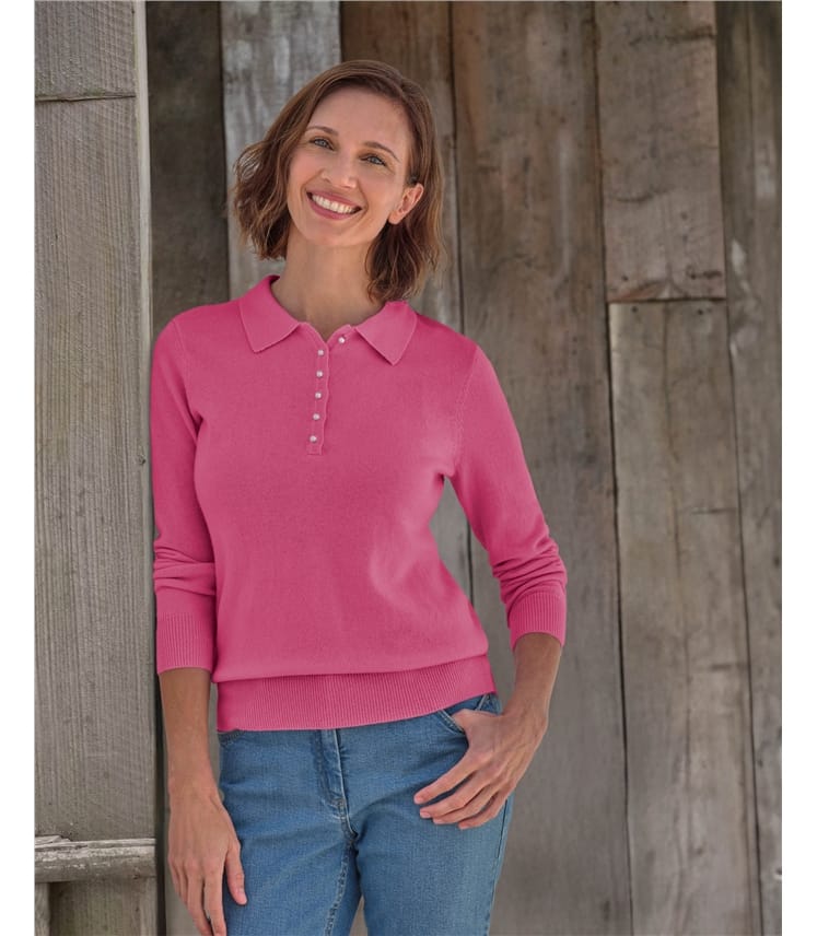 Polo en maille - Femme - Cachemire & Mérinos