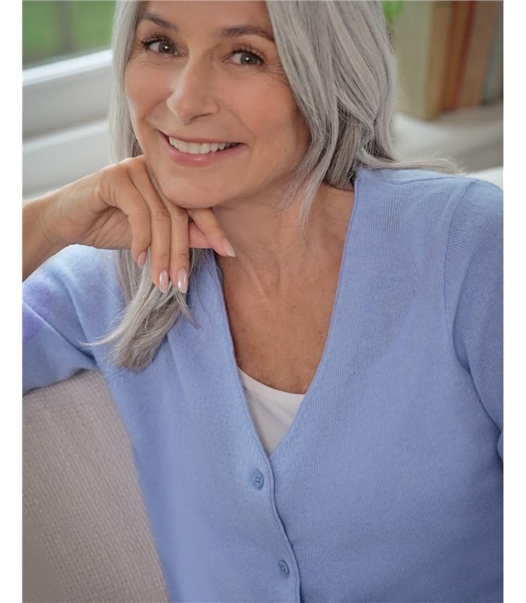 Cashmere Merino Classic V Neck Cardigan