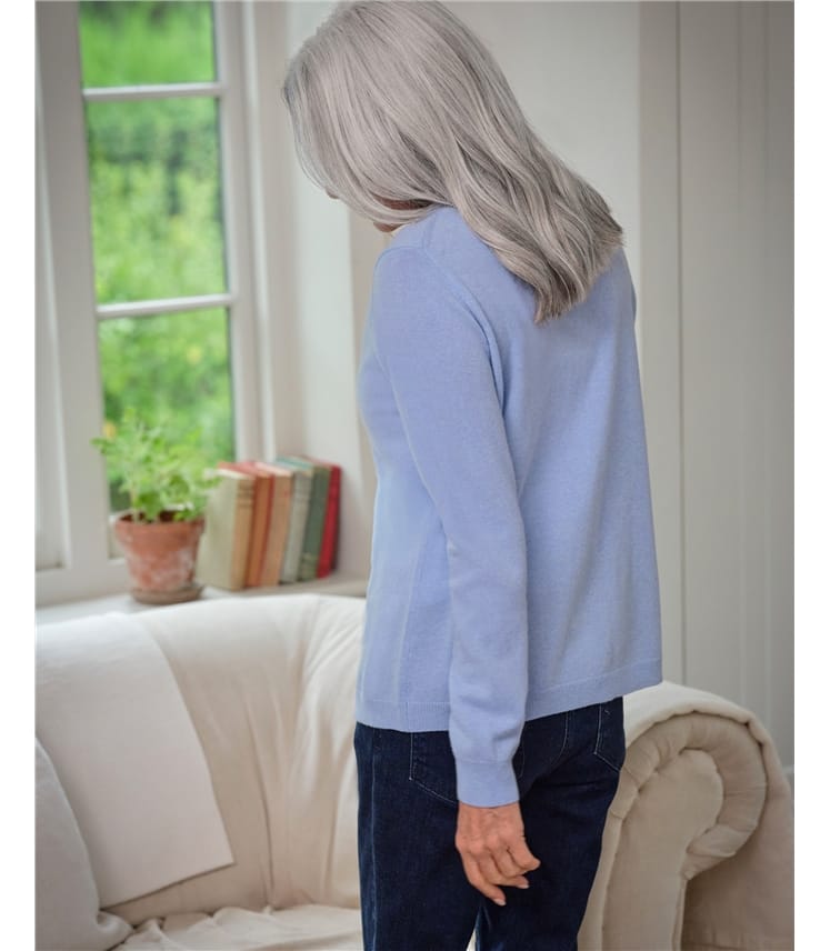 Cardigan classique à col V- Femme - Cachemire & Mérinos
