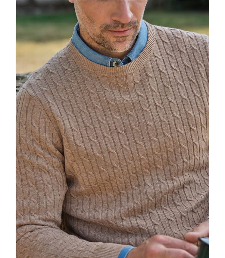 Cashmere and Merino Cable Jumper
