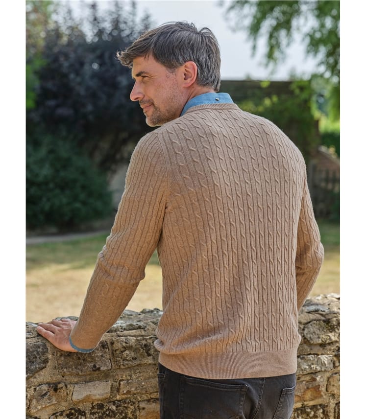 Cashmere and Merino Cable Jumper
