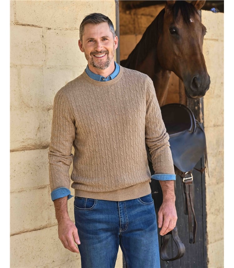 Cashmere and Merino Cable Jumper