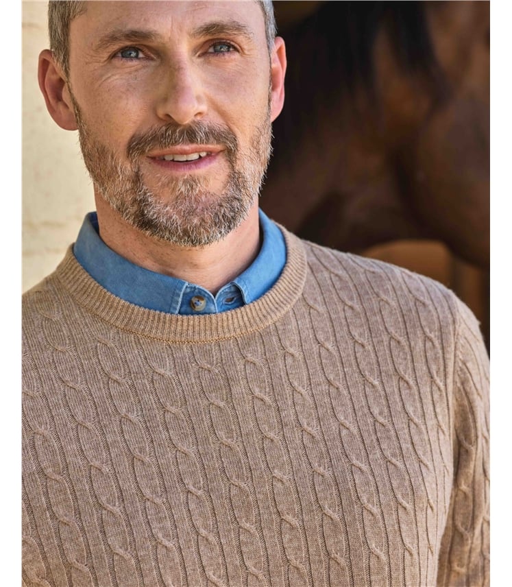 Cashmere and Merino Cable Jumper