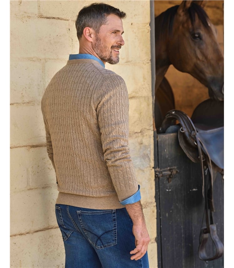 Cashmere and Merino Cable Jumper